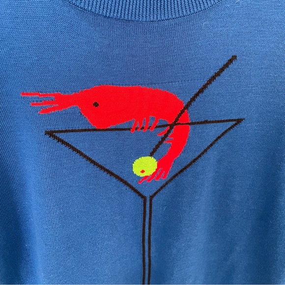 MODCLOTH Women’s Shrimp Dirty Martini Cocktail Glass Sweater - Picture 4 of 5